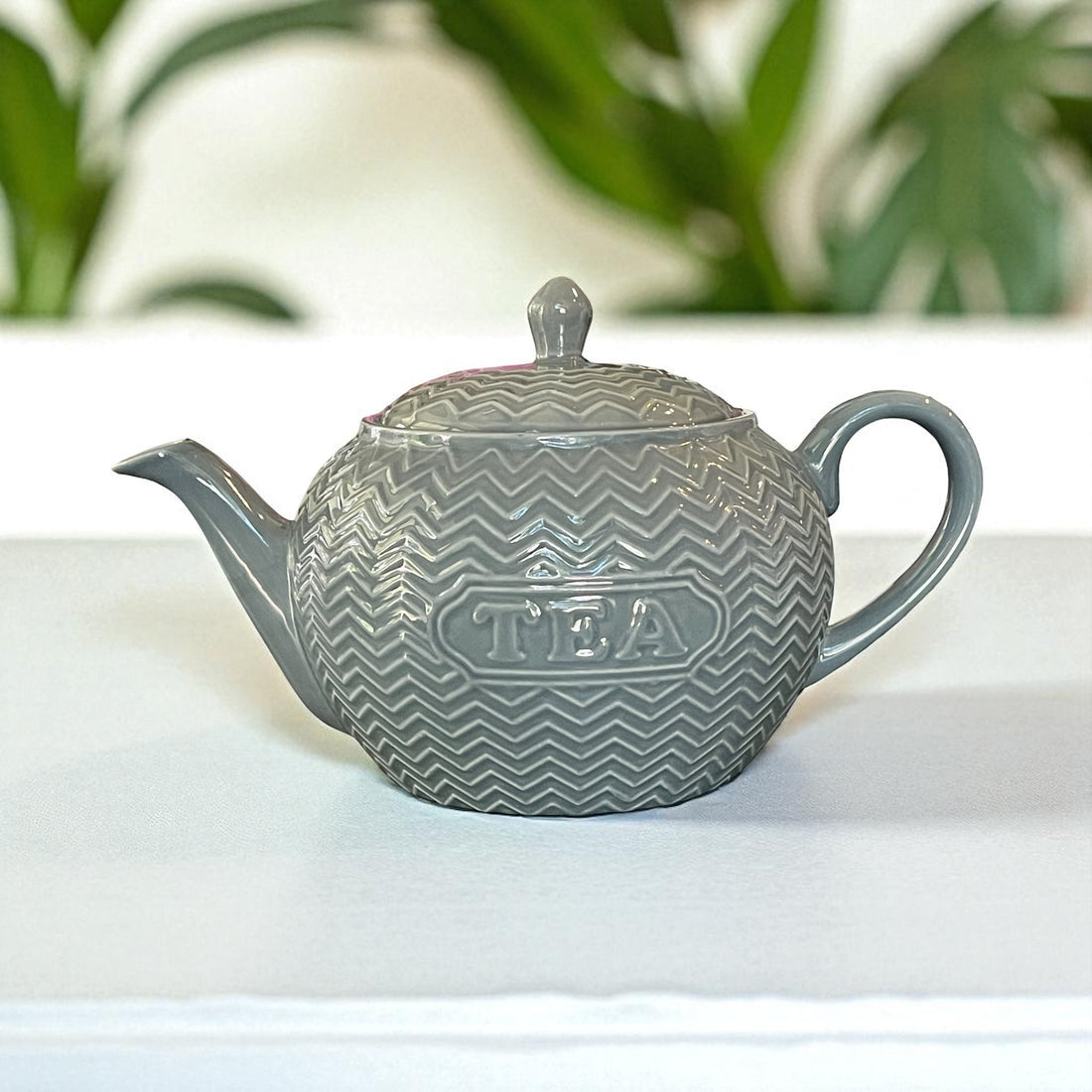 Vintage Teapot - Gray “Tea” (Signature, China)