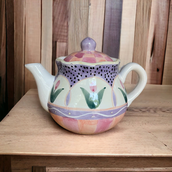 Vintage Teapot - Purple/Pink Floral (Ashley)