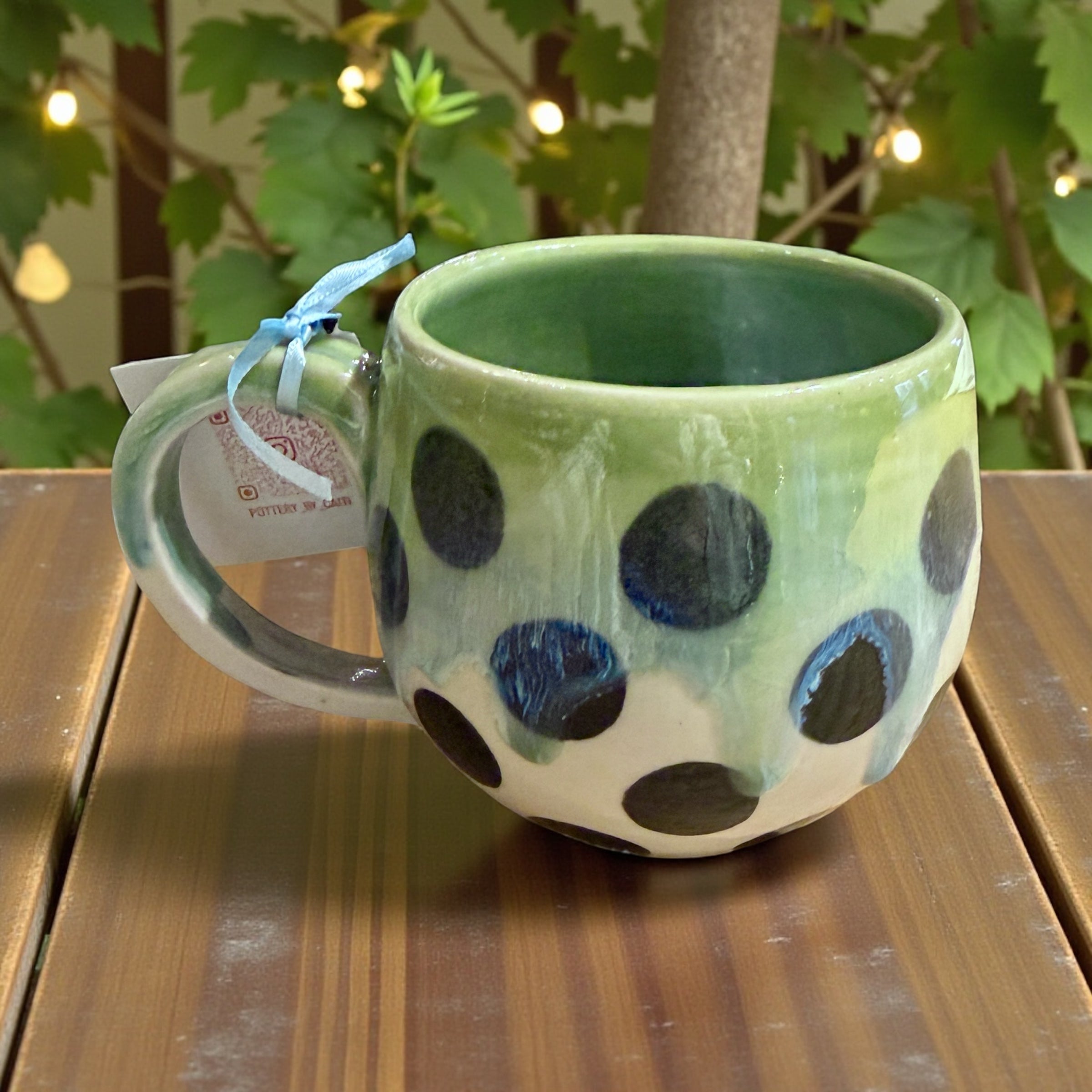 Pottery by Caiti - Polka Dot (Green2)