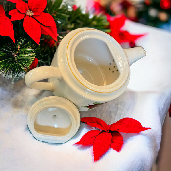 Vintage Teapot - Poinsettia (Merry Brite, China)