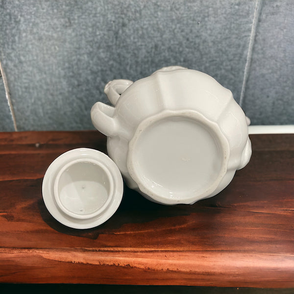 Vintage Teapot/Coffee Pot - Ornate White (Unknown)