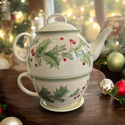 Vintage Teapot - Holiday Gatherings Tea for One (Lenox)