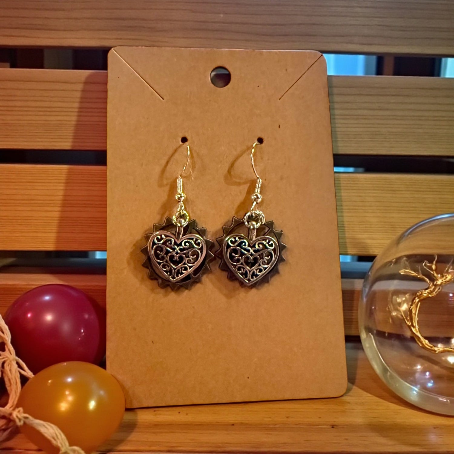 Steamed Stardust Earrings - Hearts on Single Gears