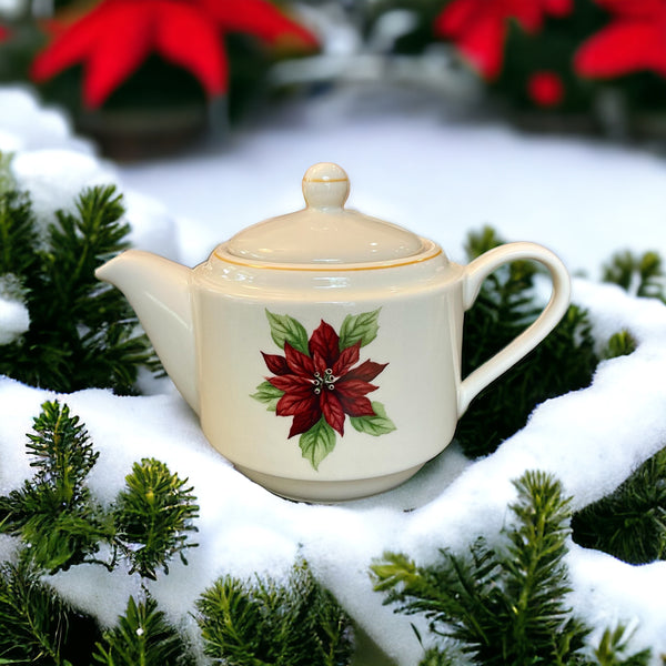 Vintage Teapot - Poinsettia (Merry Brite, China)