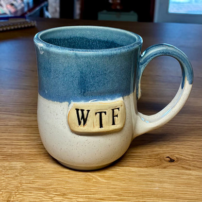 Boot Sole Pottery - WTF (Blue &amp; White)