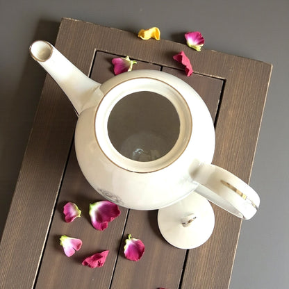 Vintage Teapot - White with Gray Flowers (KPM, Germany)
