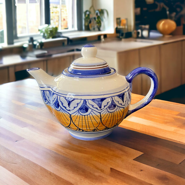 Vintage Teapot - Blue & Orange (Italy)