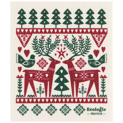 Swedish Sponge Cloth - Folk Forest Christmas