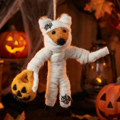 Handmade Felt Ornament - Foxy Mummy