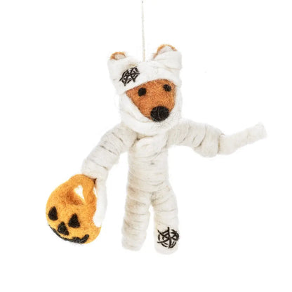 Handmade Felt Ornament - Foxy Mummy