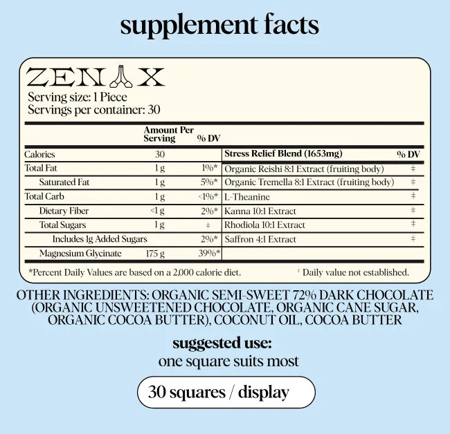 Mushroom Chocolates - Zen-X Singles for Stress Relief