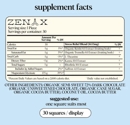 Mushroom Chocolates - Zen-X Singles for Stress Relief