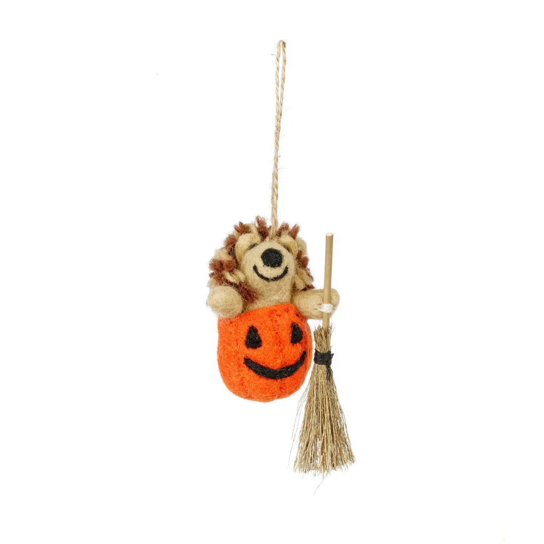 Handmade Felt Ornament - Halloween Hedgehog