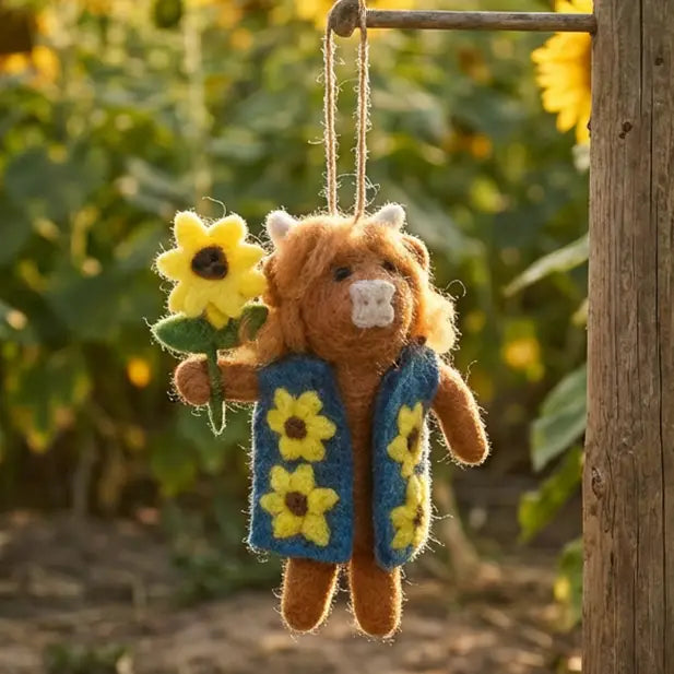 Handmade Felt Ornament - Harrison the Highland Cow