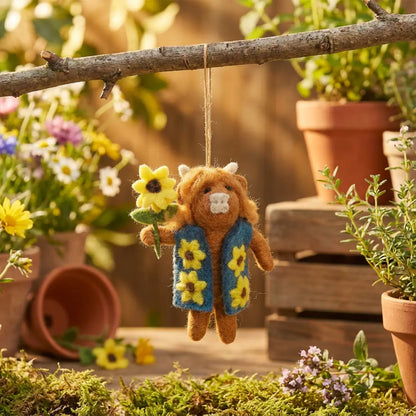 Handmade Felt Ornament - Harrison the Highland Cow