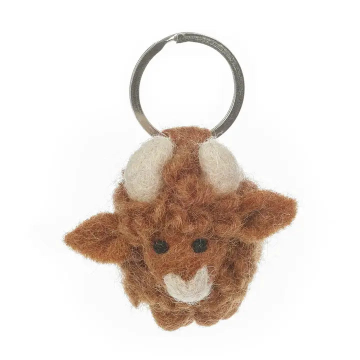 Handmade Felt Keyring - Highland Cow