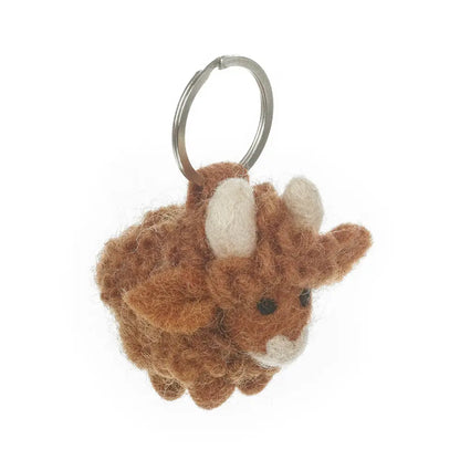 Handmade Felt Keyring - Highland Cow