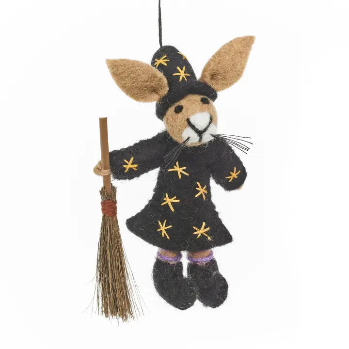 Handmade Felt Ornament - Hocus Pocus Hare