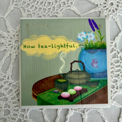 How Green Tea-lightful Tile Coaster