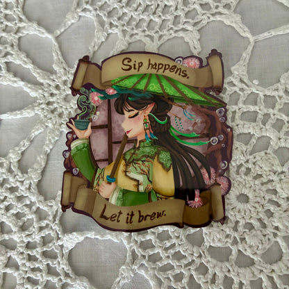 Let it Brew (Green Tea) Sticker