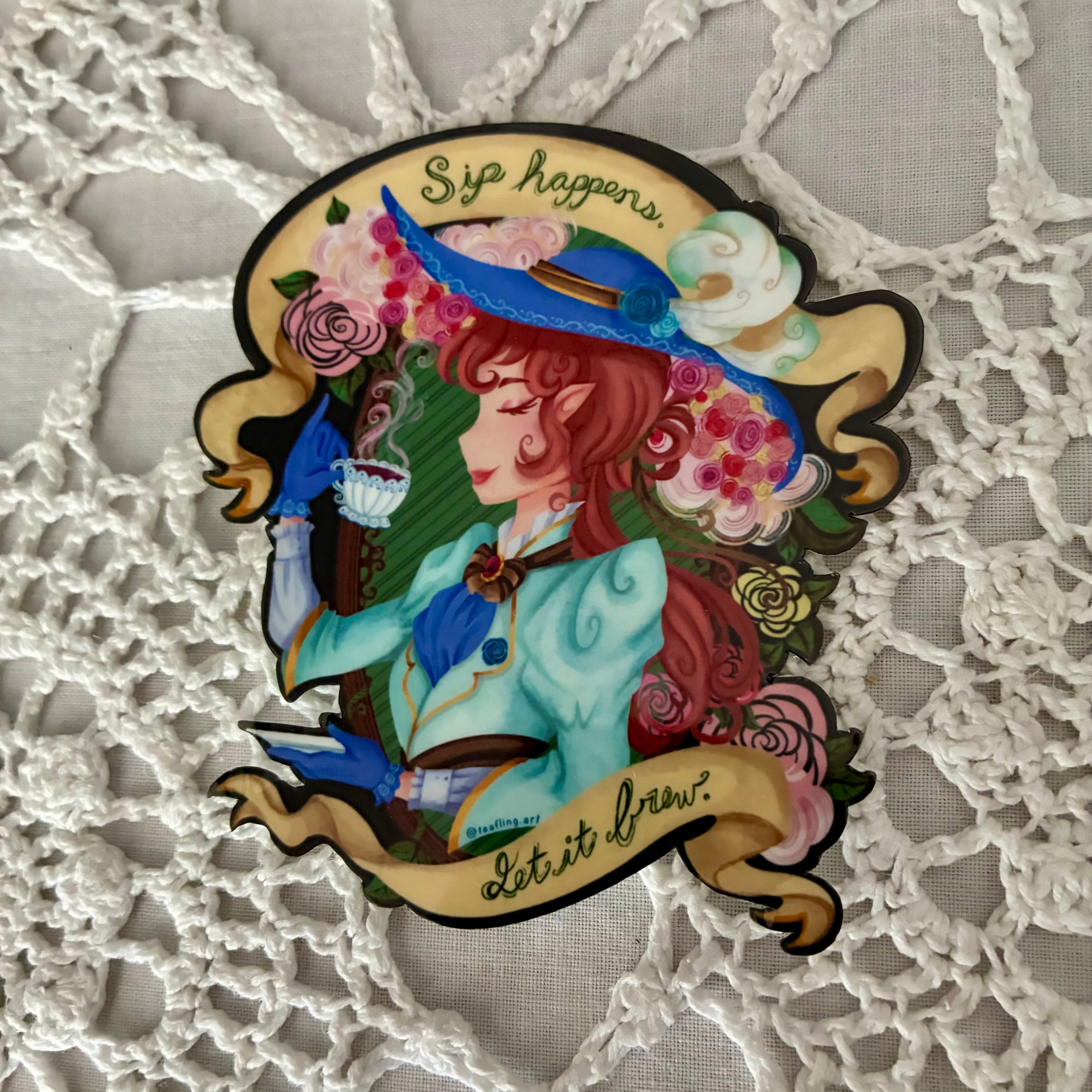 Let it Brew (Rose Tea) Sticker