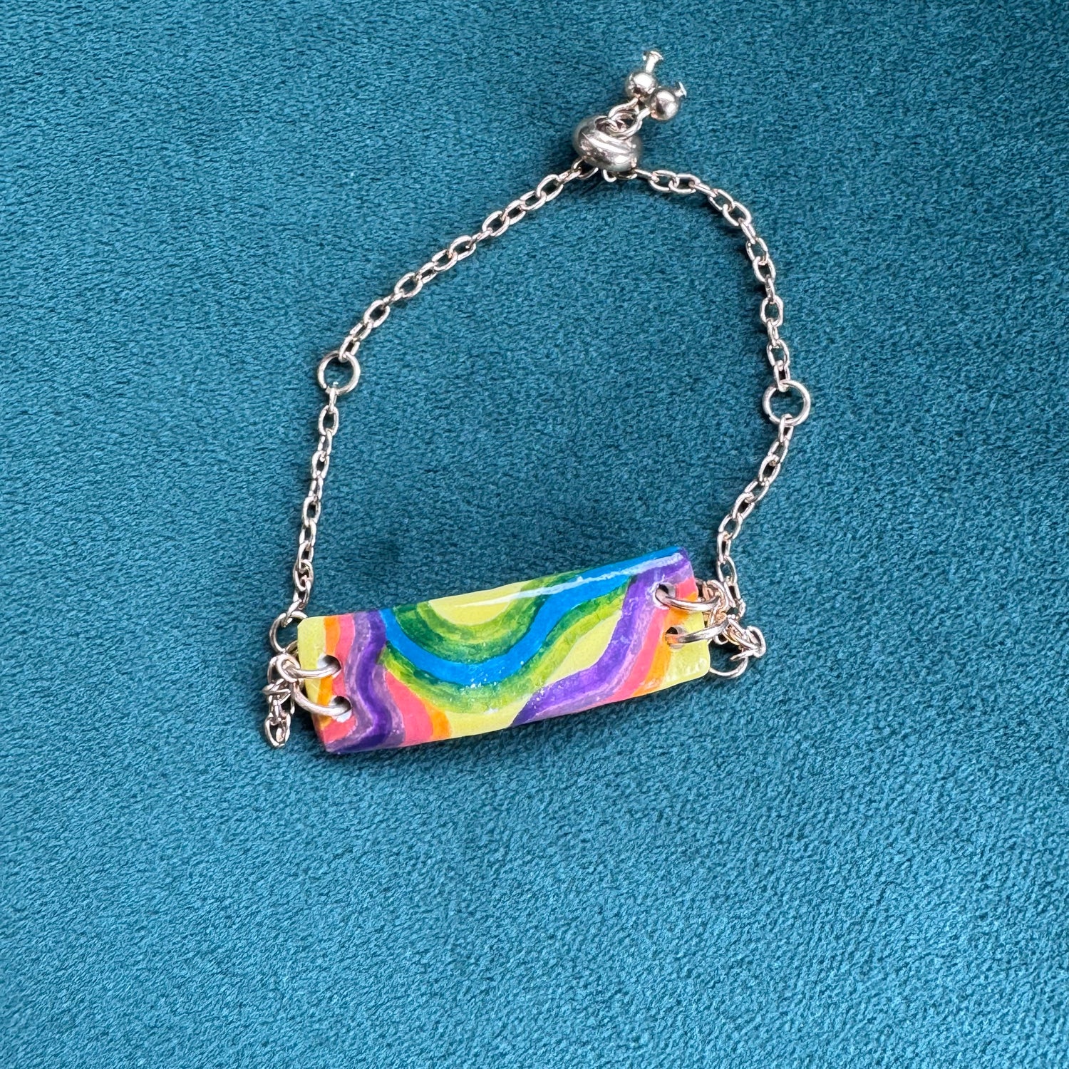 Handcrafted Pottery by Willow Psychedelic Swirl Bracelet