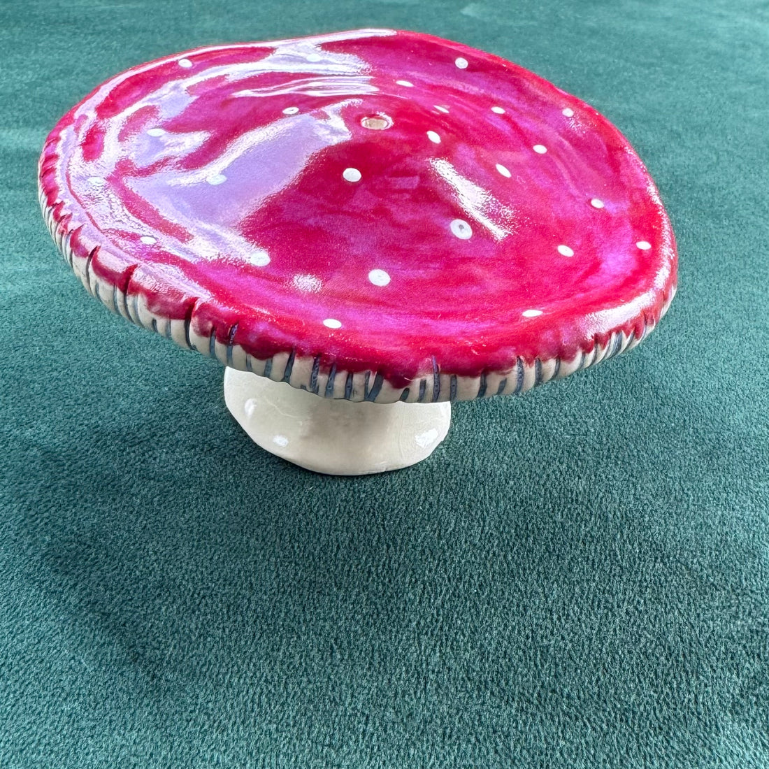 Pottery by Caiti - Mushroom Incense Holder