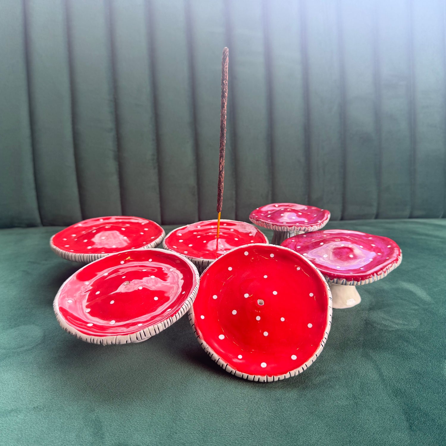 Pottery by Caiti - Mushroom Incense Holder