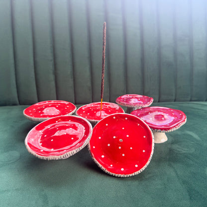 Pottery by Caiti - Mushroom Incense Holder