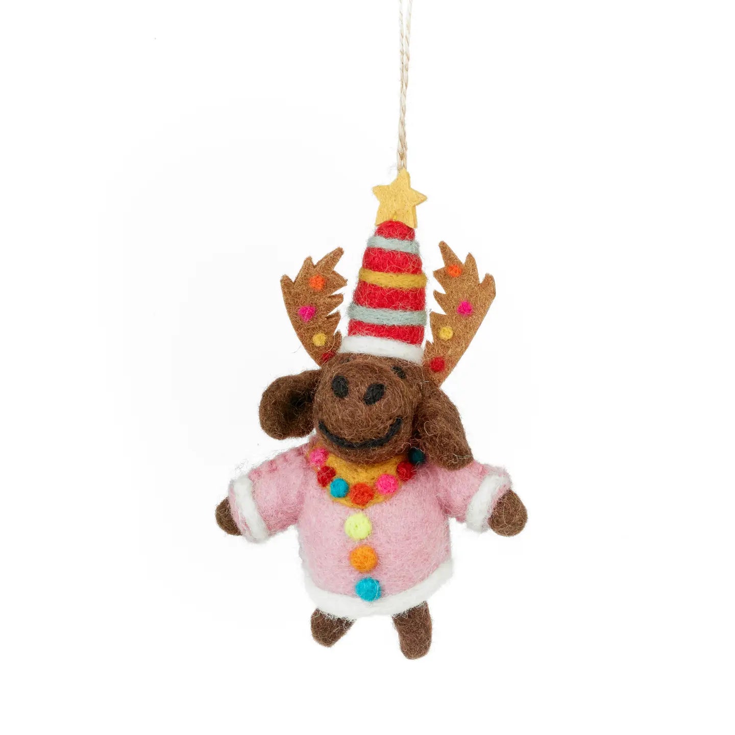 Handmade Felt Ornament - Morris the Christmas Moose