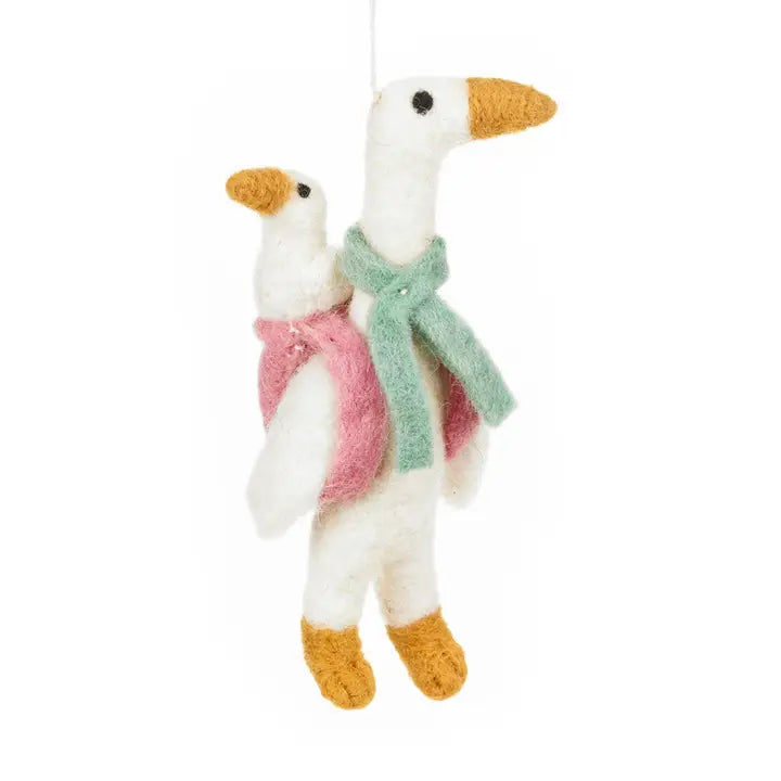 Handmade Felt Ornament - Mother Goose