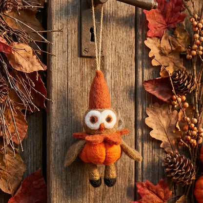 Handmade Felt Ornament - Ozzy the Owl