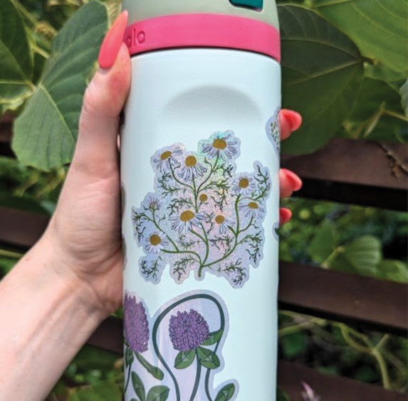 Glitter Sticker - Chamomile
