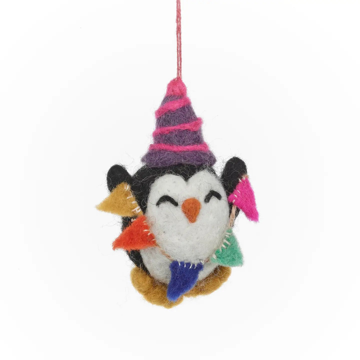 Handmade Felt Ornament - Party Penguin