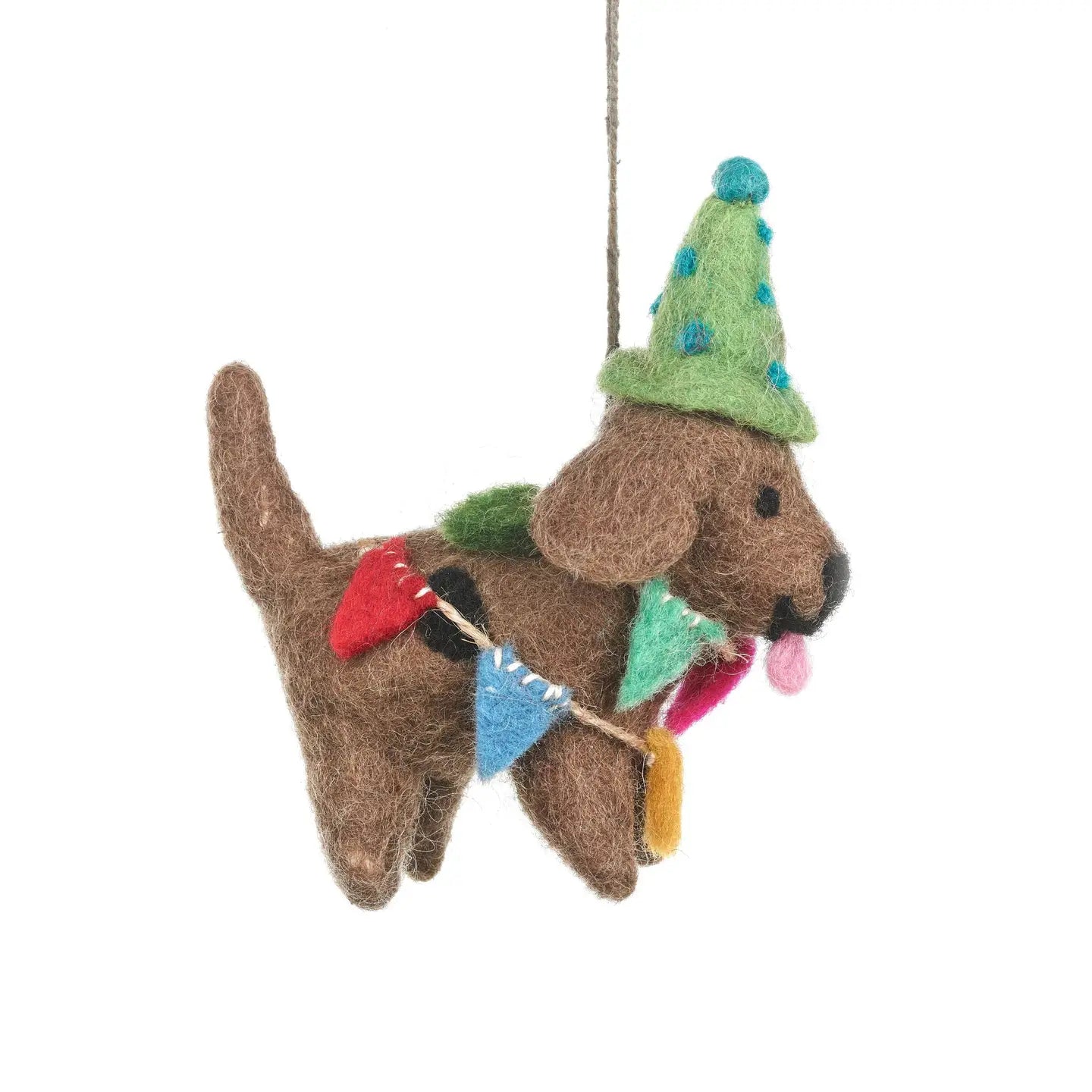 Handmade Felt Ornament - Party Pooch