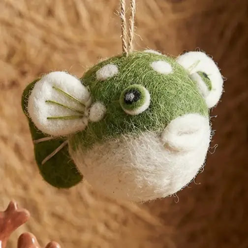 Handmade Felt Ornament - Puffer Fish