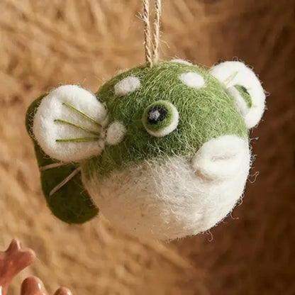 Handmade Felt Ornament - Puffer Fish