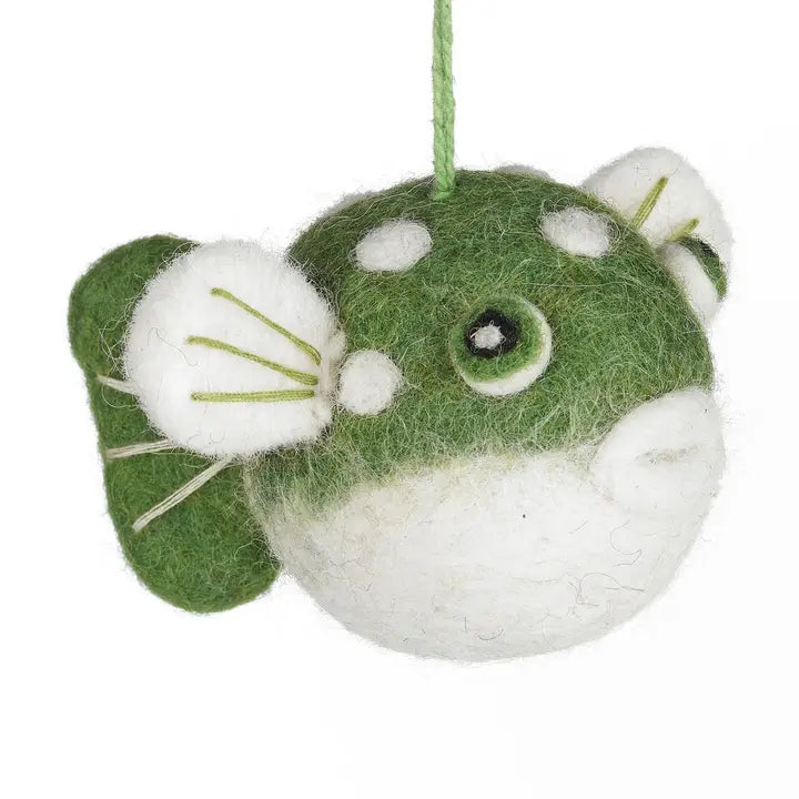 Handmade Felt Ornament - Puffer Fish
