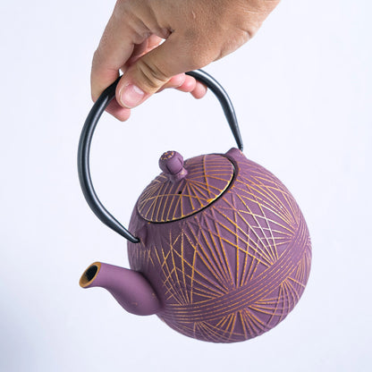 28oz Cast Iron Tea Pot Purple Yarm