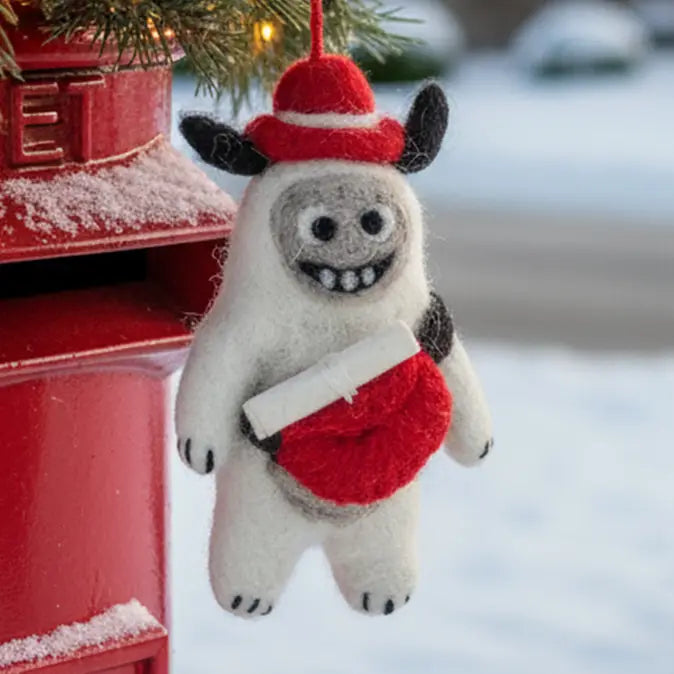 Handmade Felt Ornament - Santa Yeti