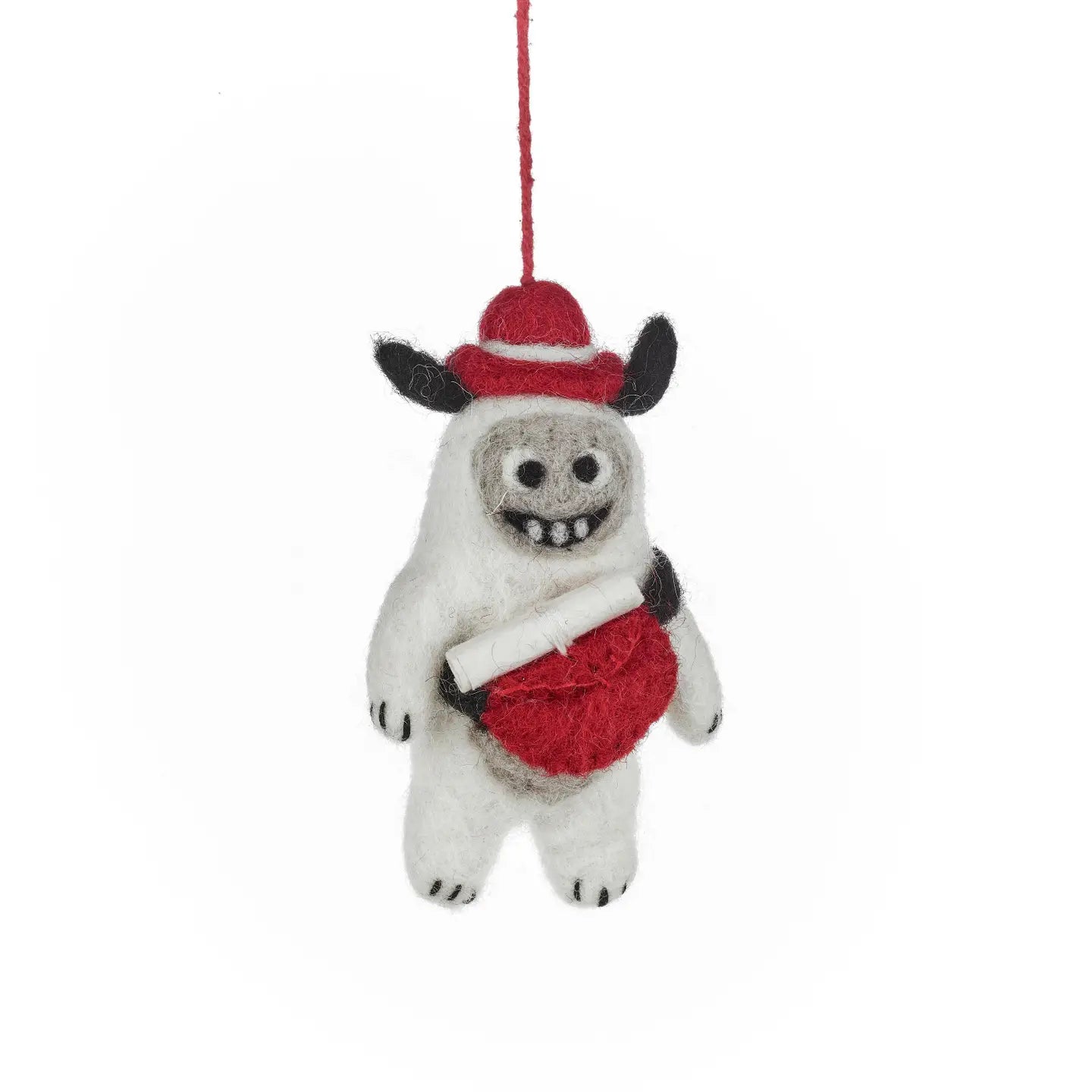 Handmade Felt Ornament - Santa Yeti