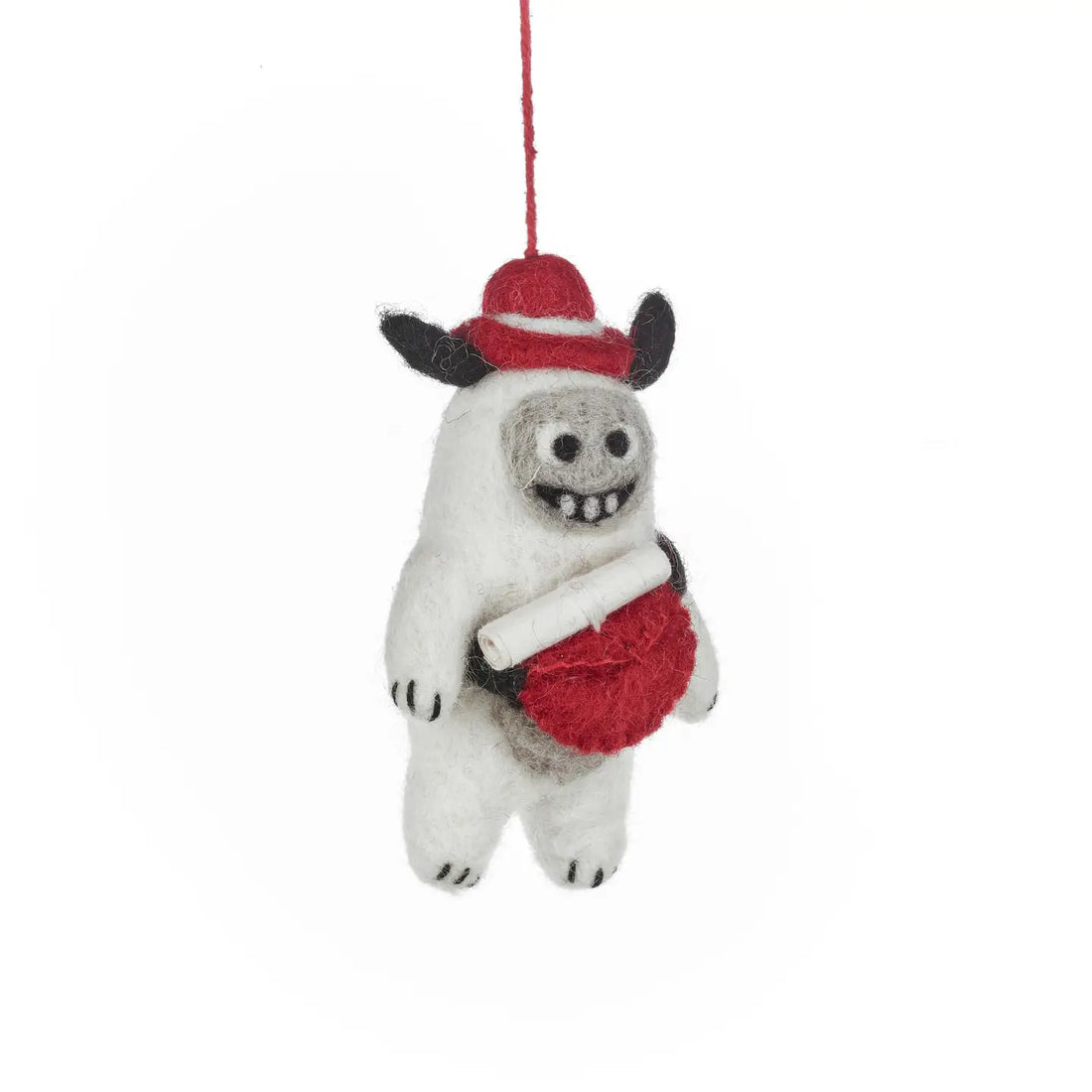 Handmade Felt Ornament - Santa Yeti