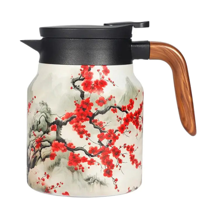 32oz Thermal Tea Kettle with Infuser Strainer Cherry Blossoms
