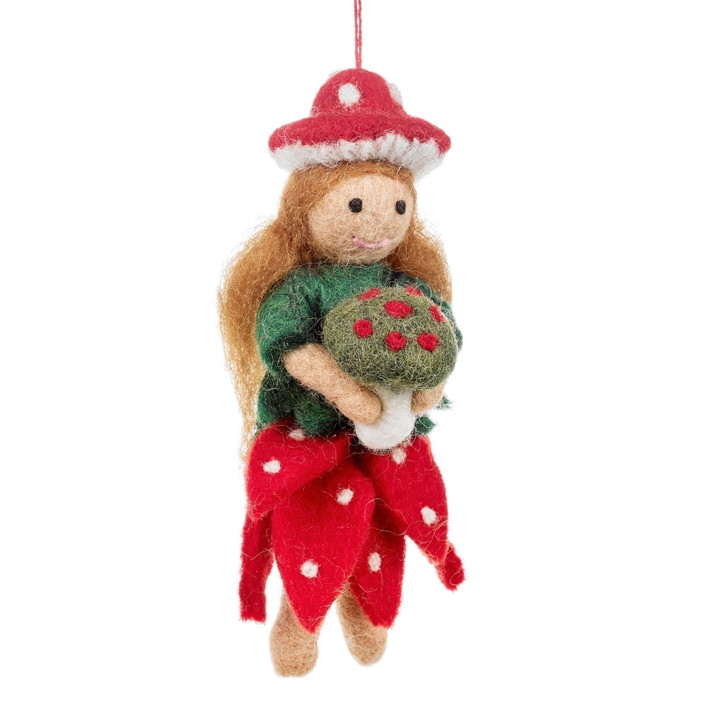 Handmade Felt Ornament - Toadstool Fairy