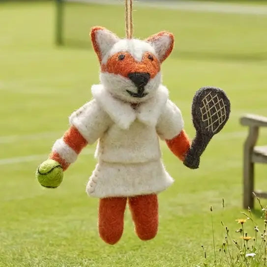 Handmade Felt Ornament - Wimbledon Fox