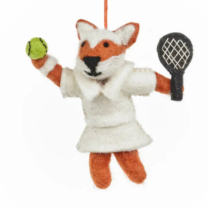 Handmade Felt Ornament - Wimbledon Fox