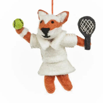 Handmade Felt Ornament - Wimbledon Fox
