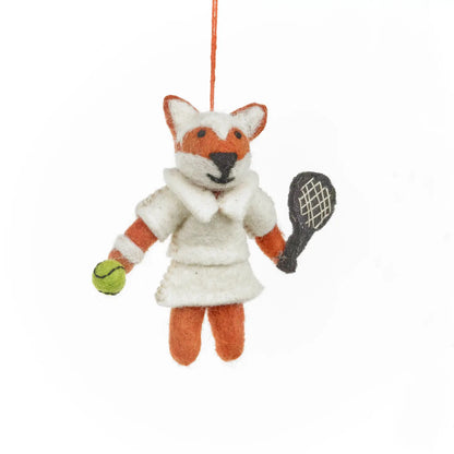 Handmade Felt Ornament - Wimbledon Fox