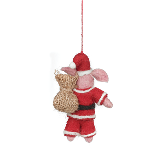 Handmade Felt Ornament - Ho Ho Hog