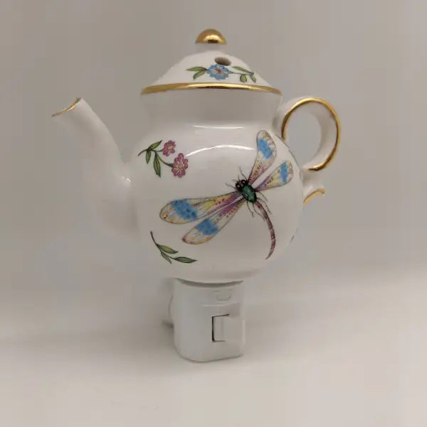 Porcelain Dragonfly Teapot Nightlight